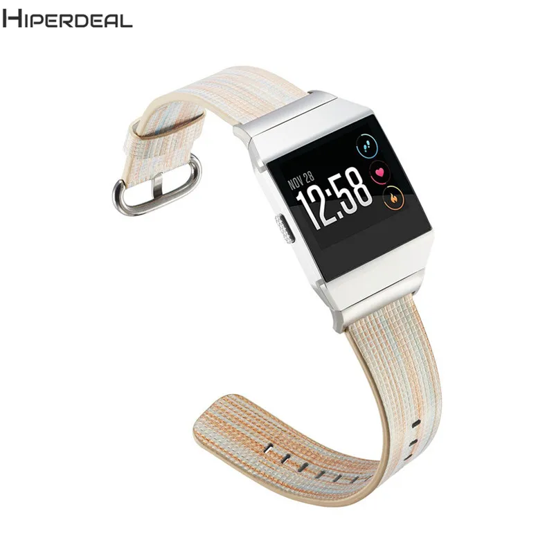 C Кожаный ремешок для Fitbit ионический ремешок Радужный ремешок замена Смарт аксессуары с застежкой из нержавеющей стали 8,15 - Цвет: C