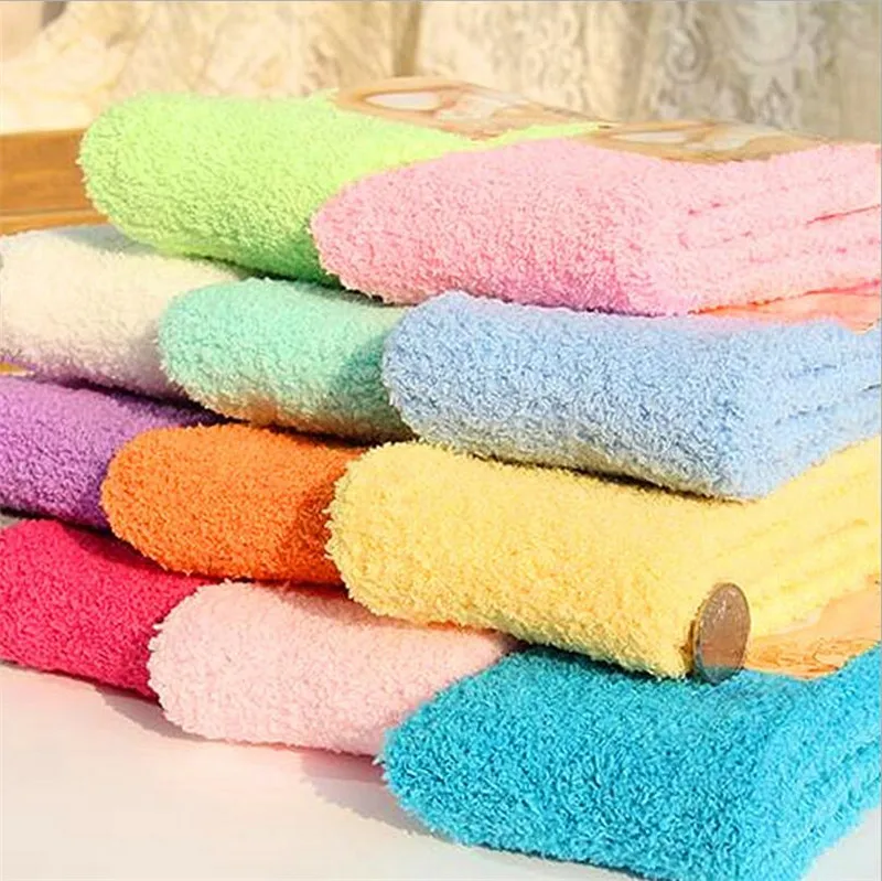 random color 5pairs 5 пар/лот, японские милые мягкие женские пушистые носки, коралловые бархатные зимние теплые домашние махровые пушистые носки - Цвет: random color 5pairs