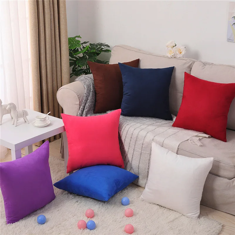Double-sided Pure color stripe Pillowcase Bolster Cushion cover Home sofa decor 