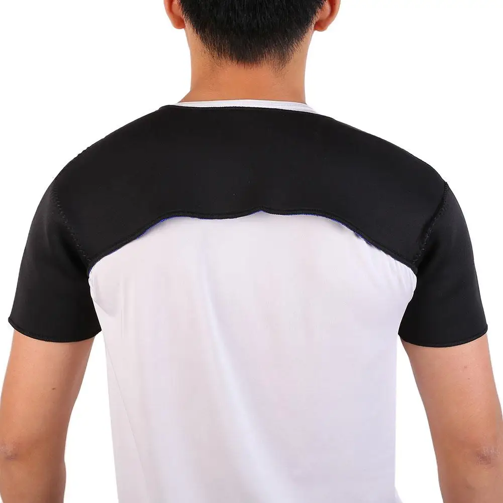 Back Shoulder Brace Gym Sport Injury Protector Pad Protection Guard Black