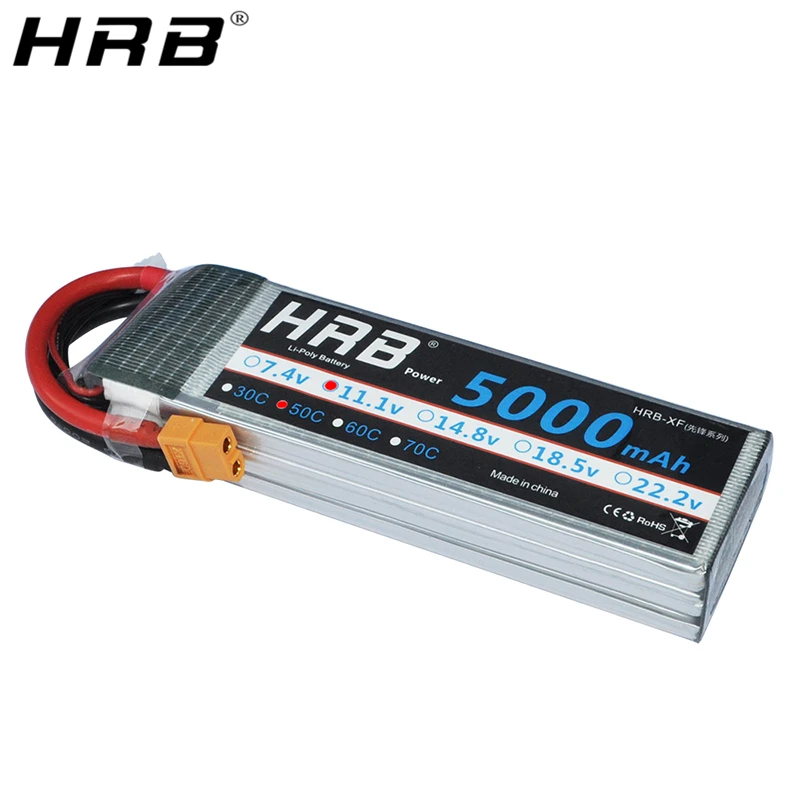 Ailikeoprte 11.1V 5000mAh 50C 3S Batteria Lipo Con Spina Deans Per Elicottero Aereo Fpv Quadcopter Drone Nero Ricambi Rc Auto
