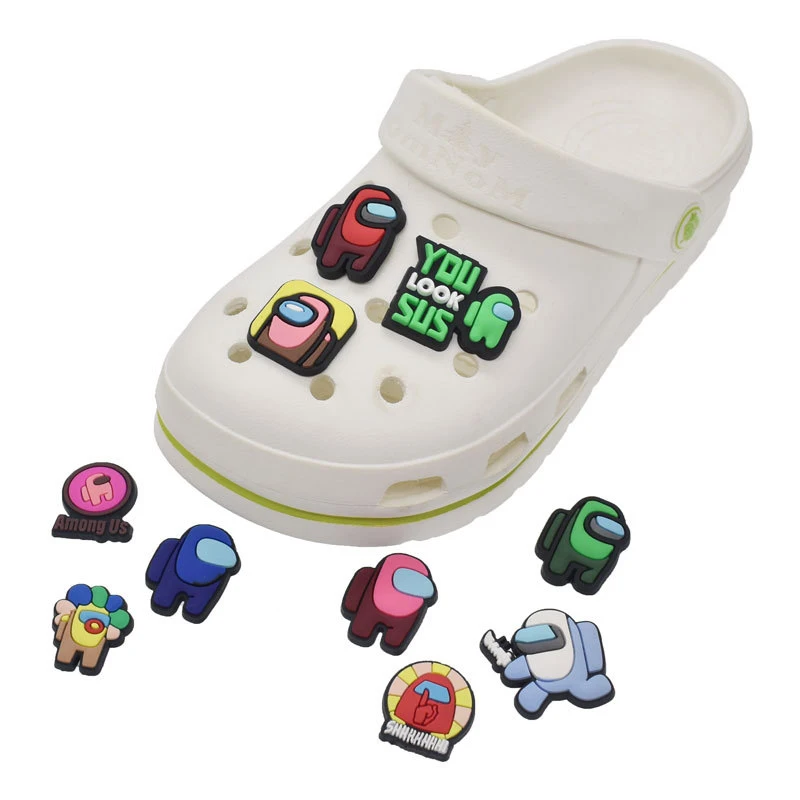 10 unids/set lindo entre nosotros Croc zapatos accesorios JIBZ de zapatos de PVC compañeros Botón de moda del encanto impostor encanto de los dibujos animados para niños de regalo