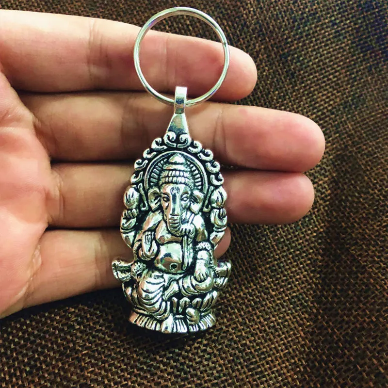 New Fashion Men Keychain Ganesha Buddha Elephant Pendants DIY Jewelry Car Key Chain Ring Holder Souvenir For Gift | Украшения и