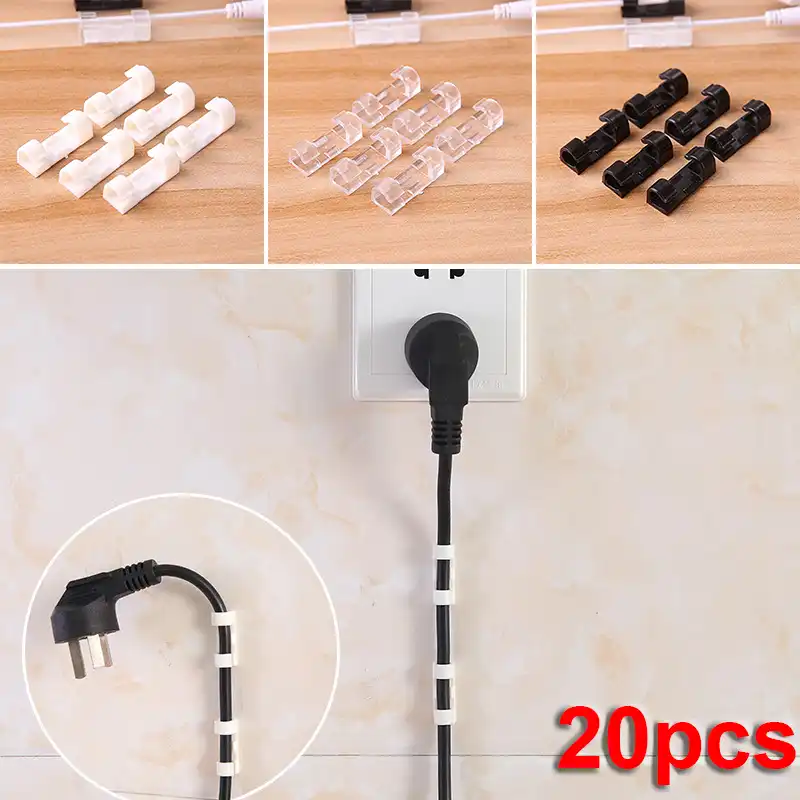 Lindo Soporte de Gesti/ón de Cable de Carga Clip Organizador Autoadhesivo para Cable USB Cable de Rat/ón Cable de Teclado 4 Piezas Clip de Cable