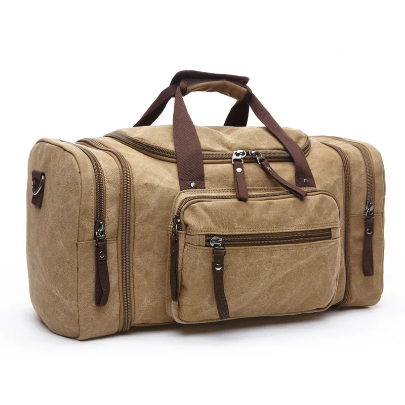 Men Travel Duffle Bags Canvas Weekend Shoulder