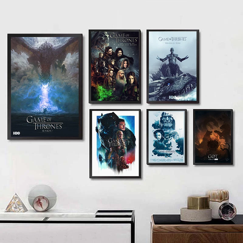

Nordic Print Home Decor Painting Game of Thrones Season 7 Picture Wall Modular Watercolor Poster Modern For Bedside Background