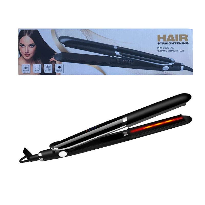 2 в 1 волосы прямые и кудрявые интегрированные волосы плоские утюжки отрицательные ионы, инфракрасный выпрямитель для волос салон волос Стайлинг щипцы для завивки волос - Цвет: with box