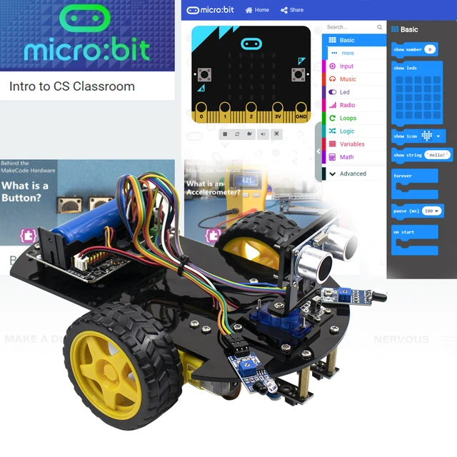 LAFVIN Smart Robot Car V2.0 including Micro:bit Board for Microbit Robot with Tutorial 3