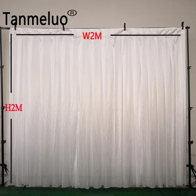 

2x2M Wedding Party Events Textiles Curtain White Ice Silk Cloth Drapes Panels Hanging Curtains Photo Backdrop DIY Decorations