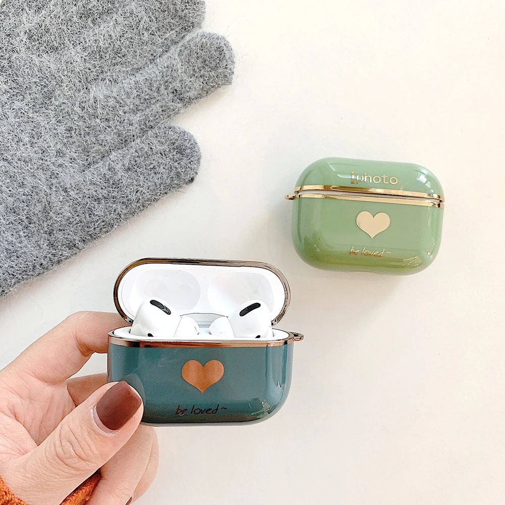 

For Airpods Pro Case Love Heart Cases Hard PC Wireless Bluetooth Earphone Bag for Airpods Pro Lovely Headset Charging Box