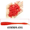50Pcs Red Worm soft Fishing Lure 4.5cm 0.45g with salt smell 7 colors Fishy Smell Artificial silicone bait Pesca fishing tackle ► Photo 3/6