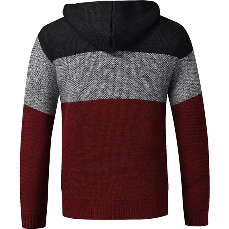 Autumn Winter Sweater Men Plush Velvet Cardigan Thick Zipper Cold Coat Warm Fleece Hooded Loose Casual Jacket Knit Hoodies