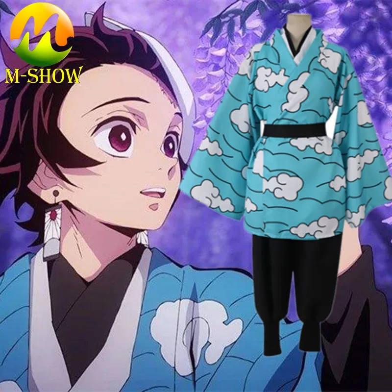 

Anime Cos Demon Slayer Cosplay Kimono Kamado Tanjirou Cosplay Costume Kimono Uniform for Adult Halloween Costume Custom Made
