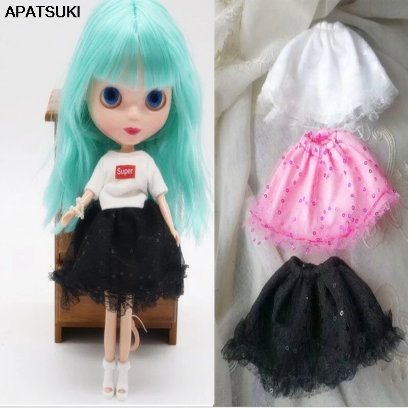 Модная Одежда для кукол Blythe, наряды для кукол, белый топ, рубашка, черная юбка для Blyth, кукла licca, одежда 1/6, аксессуары для кукол игрушки