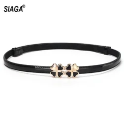 Ceinture en cuir véritable peinte pour femmes, Style brillant, jupe décorative à la mode, FCO194
