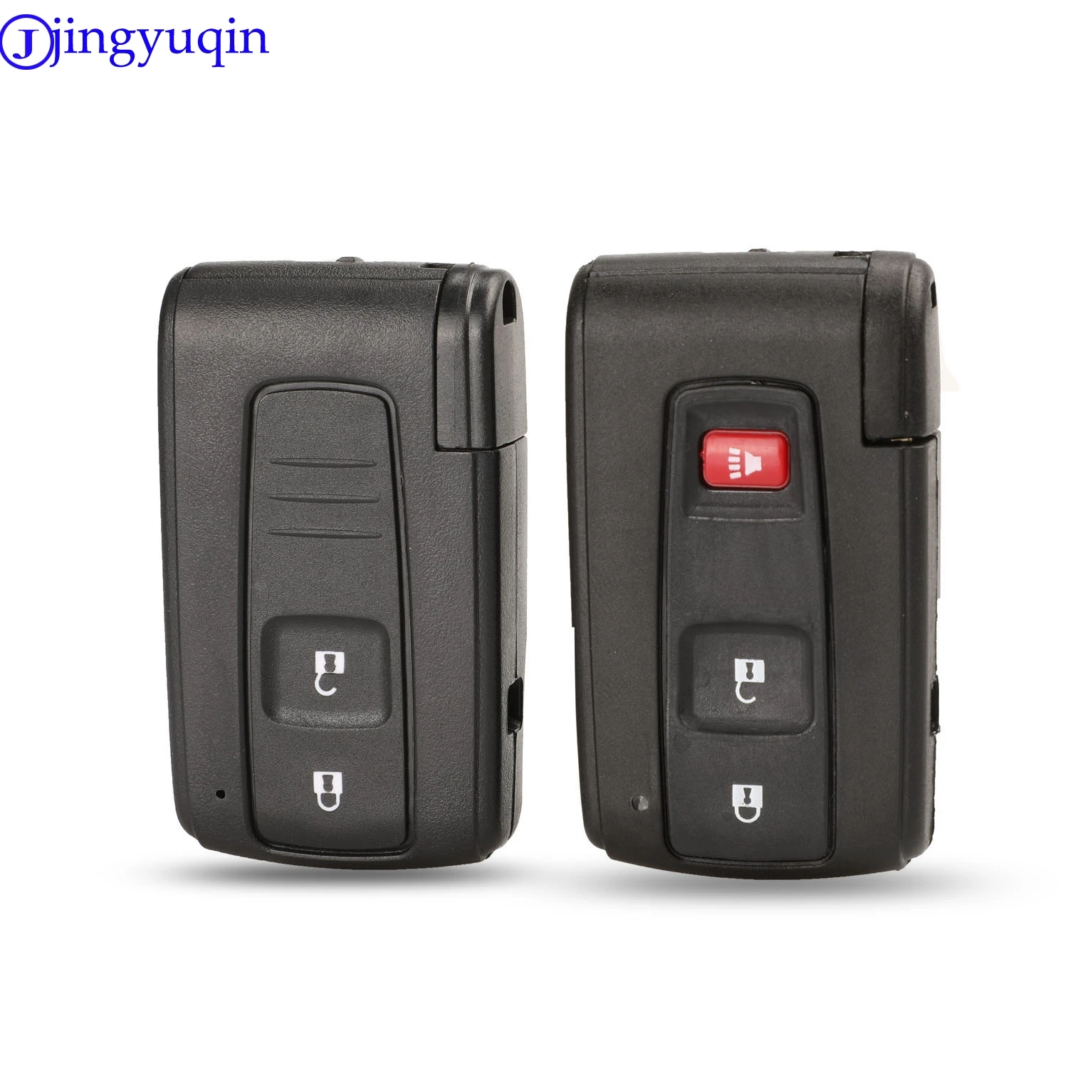 jingyuqin 10ps 2 Buttons Remote Smart Car Key Case Cover  For Toyota Prius Corolla Verso Toy43 Uncut Blade With Blade