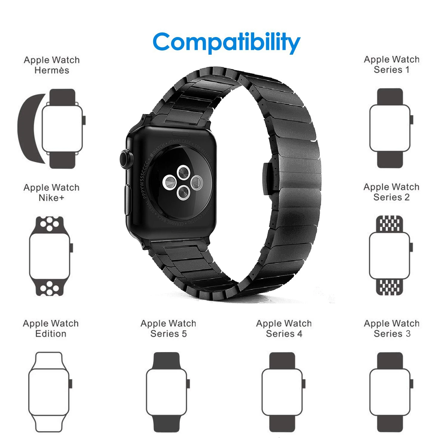 Сменный Браслет из нержавеющей стали для Apple Watch 44 мм, ремешок iwatch 5 4 40 мм, аксессуары для умных часов, петля 42 мм 38 мм
