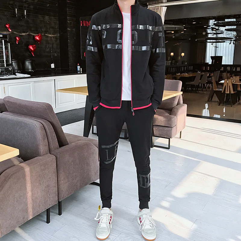 

Spring And Autumn New Style Men Leisure Sports Suit-Style Slim Fit Korean-style Running Sports Clothing Two-Piece Hoodie Men's F