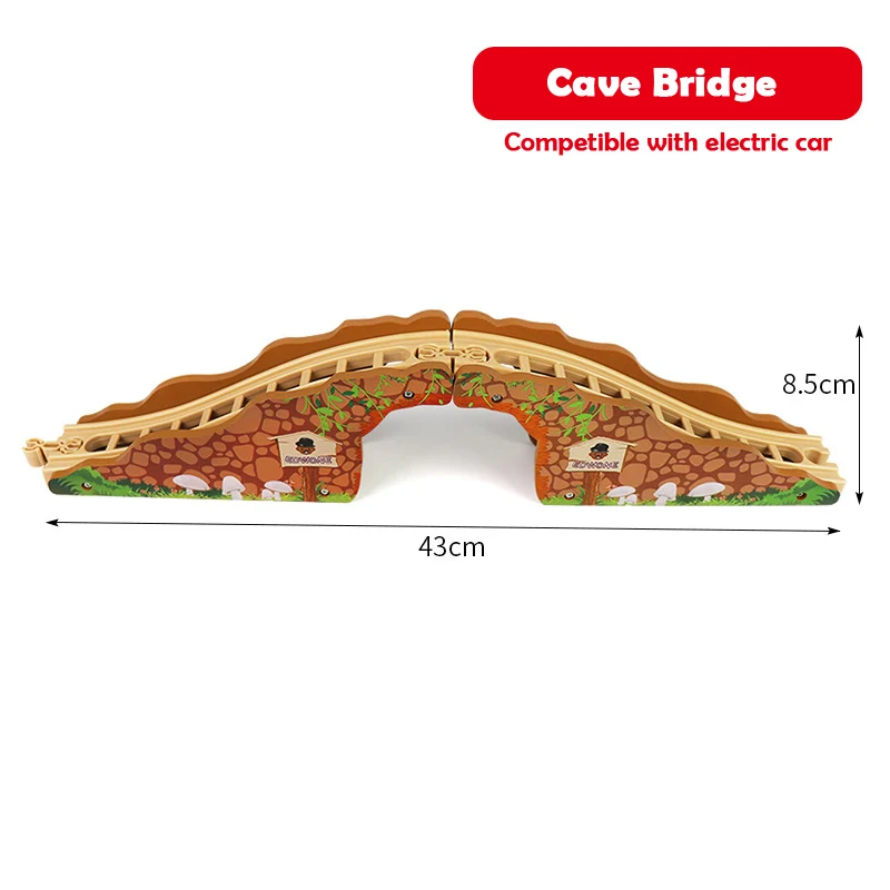 Wooden Track Railway Accessories Bridge Train Station Tunnel Cross Compatible All Brands Wood Track Educational Toys for Kids 19