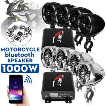 

1000W Amplifier 4 Speakers Waterproof bluetooth Stereo Audio System For ATV UTV Motorcycle Electric Bike Marine Boat