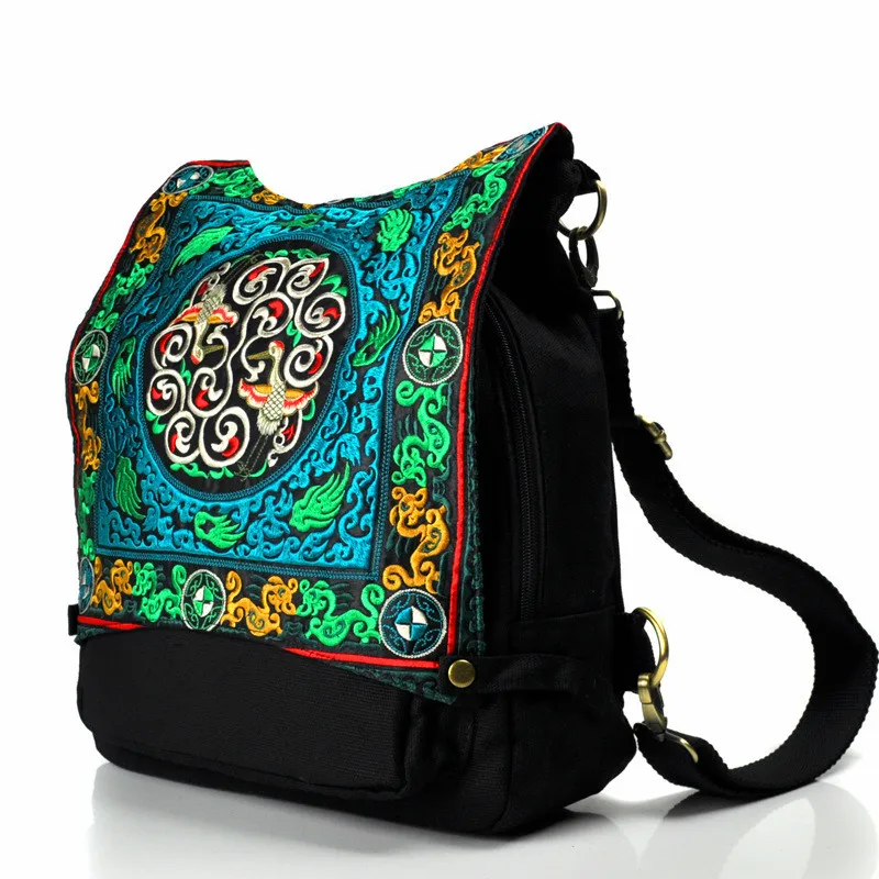 2020 New China Ethnic Style Embroidery Bag Leisure Fashion Yunnan Women's Backpack Canvas Large Capacity | Багаж и сумки