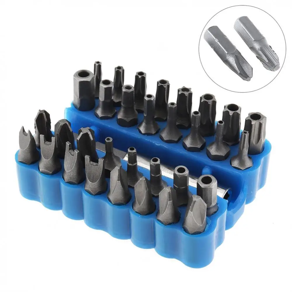 

33 in 1 Blue Hollow Screwdriver Kit with Hexagonal and Torx Special Batch Charging Drill Shaped Screwdriver Tool for Screw