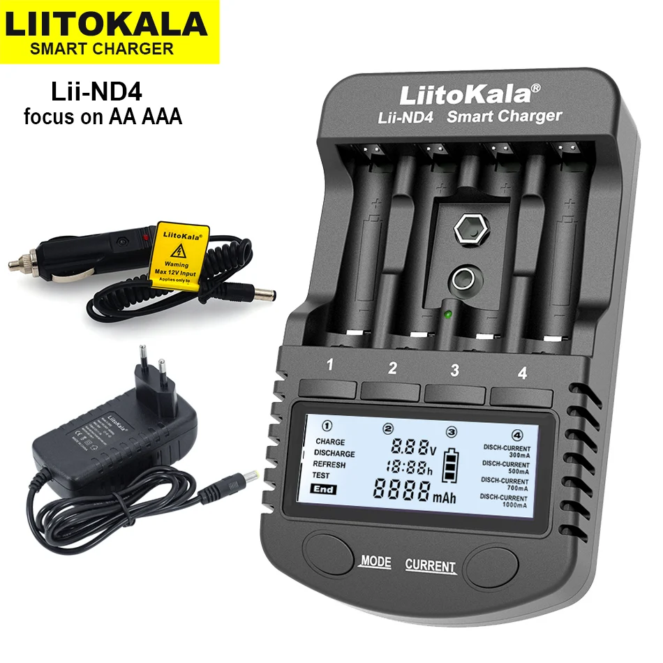 Liitokala Lii ND4 Lii NL4 carregador de bateria inteligente para 8.4 v ...