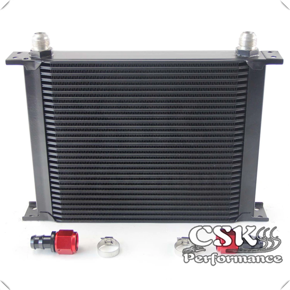 

Universal 30 Row AN10 Engine Transmission Oil Cooler + 2pcs Fittings Black