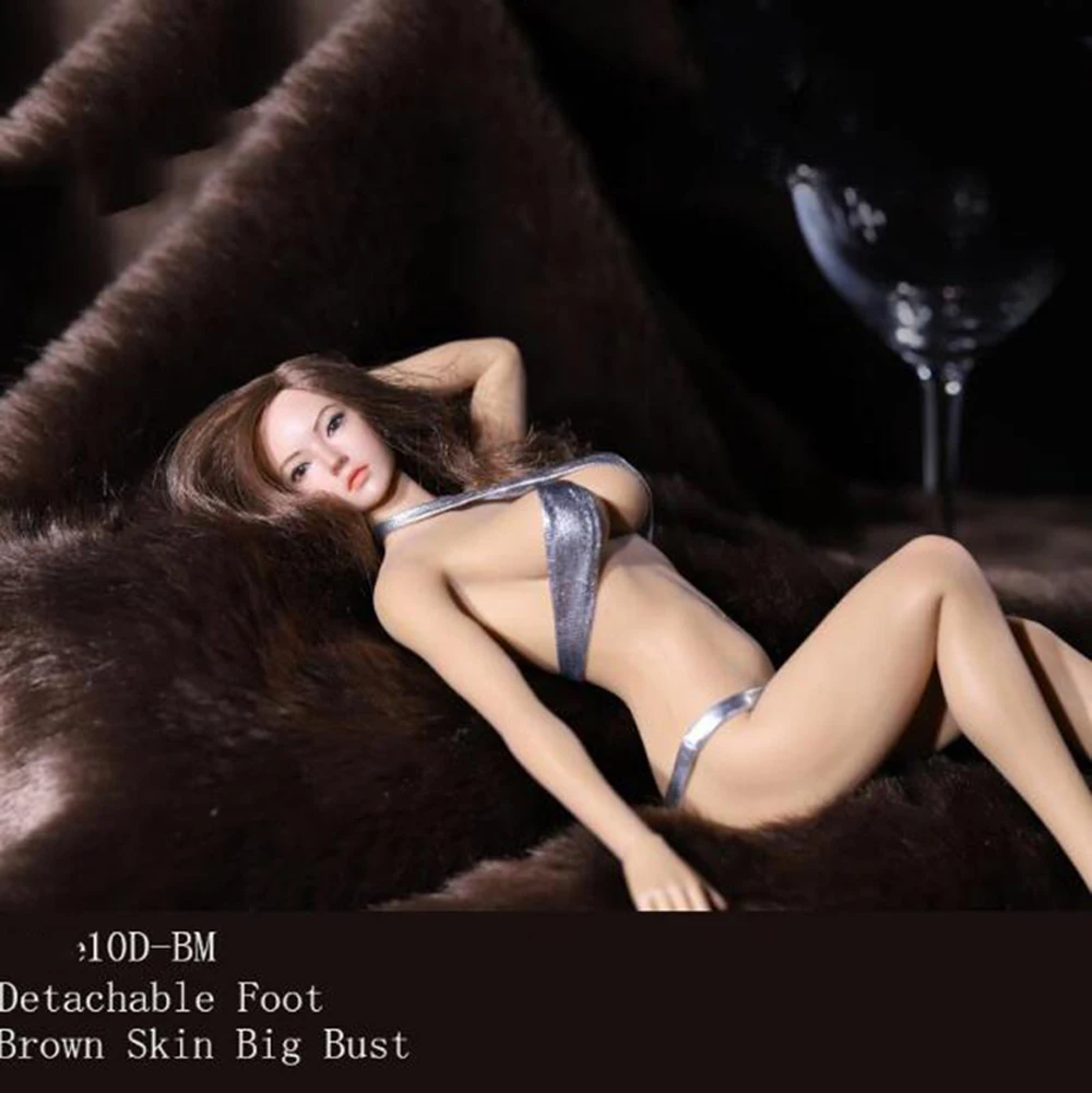 

1/6 Super-Flexible Sexy Large Bust Metal Skeleton Body Detachable/Non Detachable Foot Model 7 Colors Skin for 1:6 Head Figure