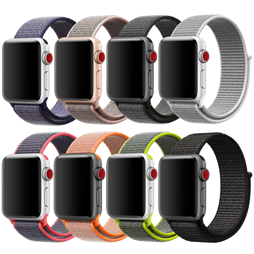 Yayuu нейлоновый спортивный бесшовный ремешок для наручных часов Apple Watch Series 4/3/2/1 украшенная классической пряжкой наручных петли для ремня браслет ремешок для смарт-часов