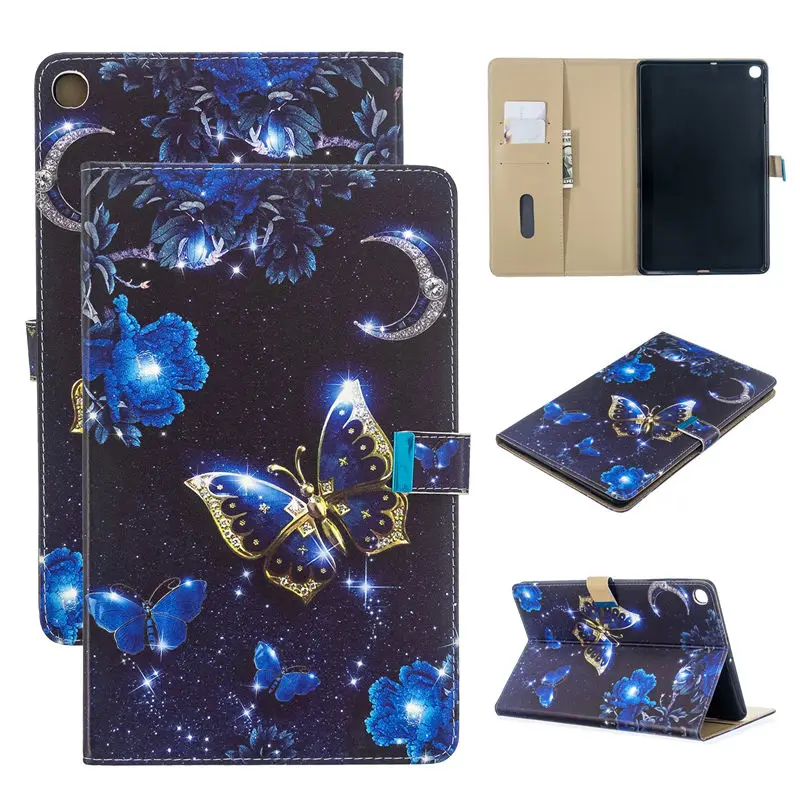 B088 SM-T510 чехол для samsung Galaxy Tab A 10,1 T510 T515 SM-T515 чехол Funda Мода бабочка Флип Стенд Капа оболочки кожи+ подарок - Цвет: B088