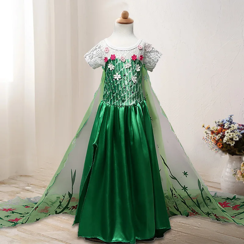 Платье Эльзы для девочек; костюм принцессы Анны; платья для костюмированной вечеринки; вечерние платья для маленьких детей; нарядная одежда для маленьких девочек; Elza Vestidos