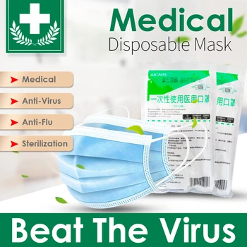 

Disposable Surgical Masks Medical Anti Virus Masque 3 Layers Protection 50-500pcs Breathable Face Mouth Mask Mascarilla In Stock