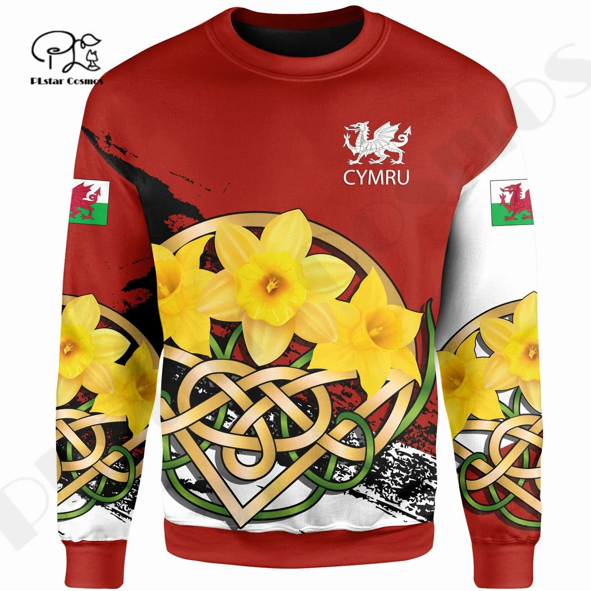 PLstar Cosmos 3DPrinted Newest Wales Celtic Flower Unique Unisex Men/Women Hrajuku Streetwear Casual Hoodies/Zip/Sweatshirt W-3