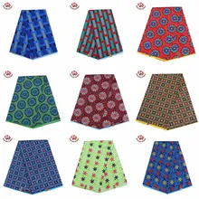 Анкара Африканский воск настоящий голландский воск ткань полиэстер Швейные Платья материал 6 ярдов/одна штука Z003