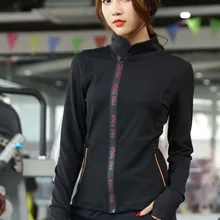 Стиль, Спортивная осенняя и зимняя куртка для йоги, с косой надписью, на молнии, с длинным рукавом, для фитнеса, аэробики, быстросохнущая куртка, Топ
