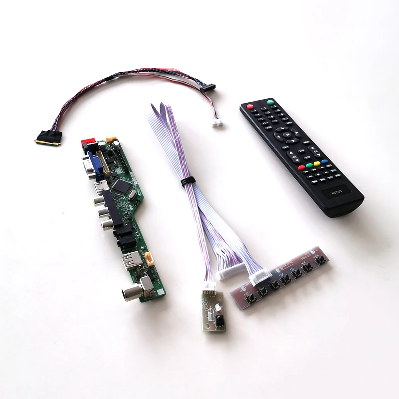 Для HSD101PFW2-A01/A02 1024*600 10," VGA+ HDMI+ AV+ USB+ RF T. V56 экран контроллер привод плата ноутбук ПК LVDS 40Pin WLED DIY kit
