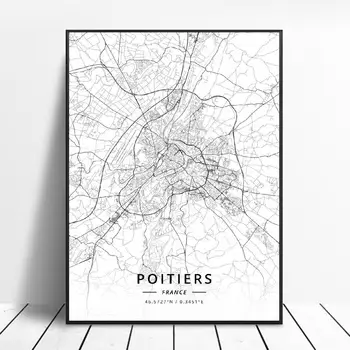 

Poitiers Avignon Toulon Annemasse Cannes Montpellier Tours France Canvas Art Map Poster