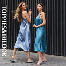 Toppies 2021 женское атласное платье с блестками длинное платье без рукавов сексуальная имитация шелка модная женская одежда Toppies 2021 женское атласное платье с блестками длинное платье без рукавов сексуальная имитация шелка модная женская одежда