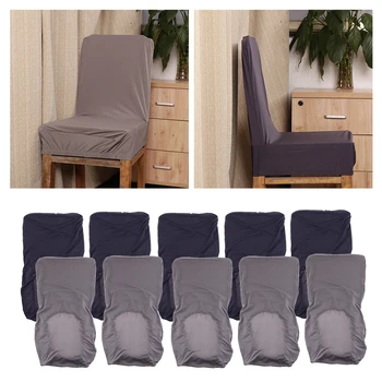 

10pcs Stretchable Chair Cover Seat Slipcovers, Stretch to Fit, for Chairs with Low Short Back Gray