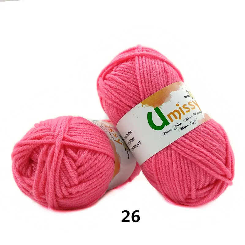 60pcs 26 12 шт. = 300 грамм трикотажной пряжи крючком хлопок антистатические мягкие дешевые пряжи hilos para tejer a ganchillo крючком - Цвет: 60pcs 26