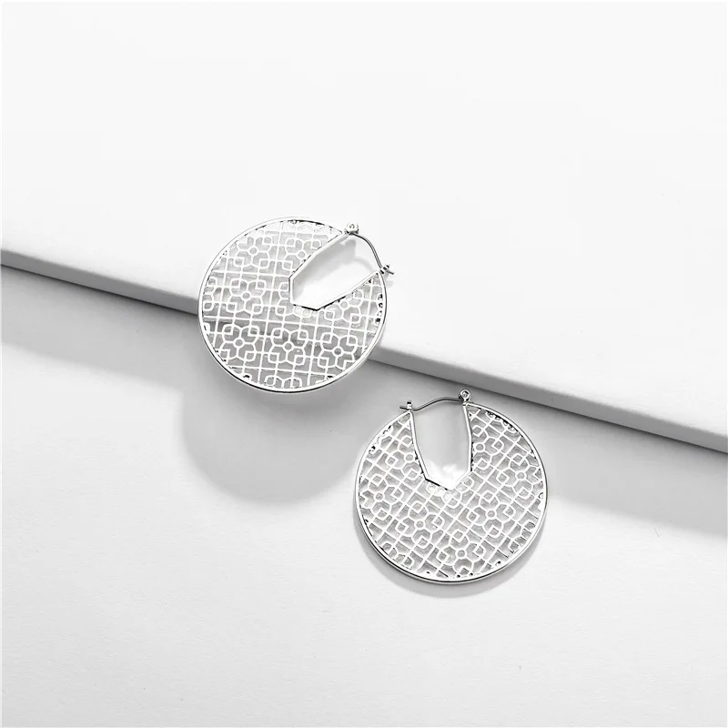 

Trendy Fashion Cutout Hollow Filigree Morocco Drop Earrings Geometric Hollow Circle Figure Drop Earrings for Woman Jewelry