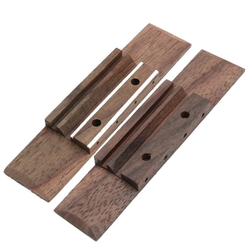 HOT-5Pcs Ukulele Rosewood Bridge Slotted for 4 String Ukulele 110x25x53mm Ukulele Parts