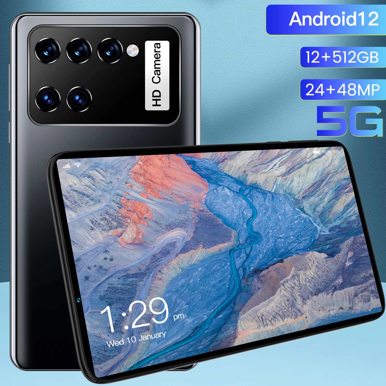 Планшет M12 10000 ГБ ОЗУ 512 Гб ПЗУ 48 МП Android 12 WPS офис 8 дюймов десять ядер две Sim-карты GPS