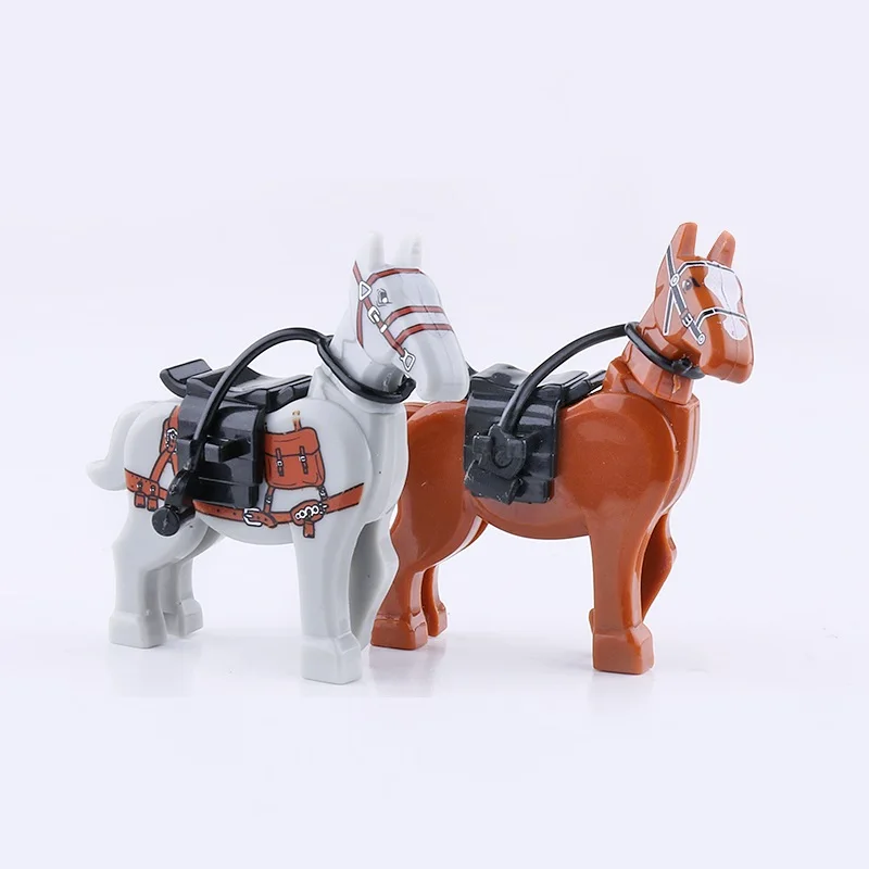 Ww2 War Horse Saddle Rope Soldier Army Moc City Swat Military Series Armi Playmobil Figure Building Block Brick Mini Toys