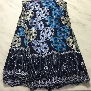

high quality 5 yards white gold African Swiss cotton voile lace fabric with neat embroidery plus chiffon lace! 14L062305