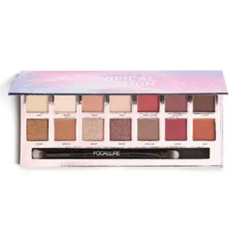

FOCALLURE 14Colors Eyeshadow Palette Matte Glitter Shimmer Tropical Vacation Eyeshadow Palette Waterproof Non-smudge