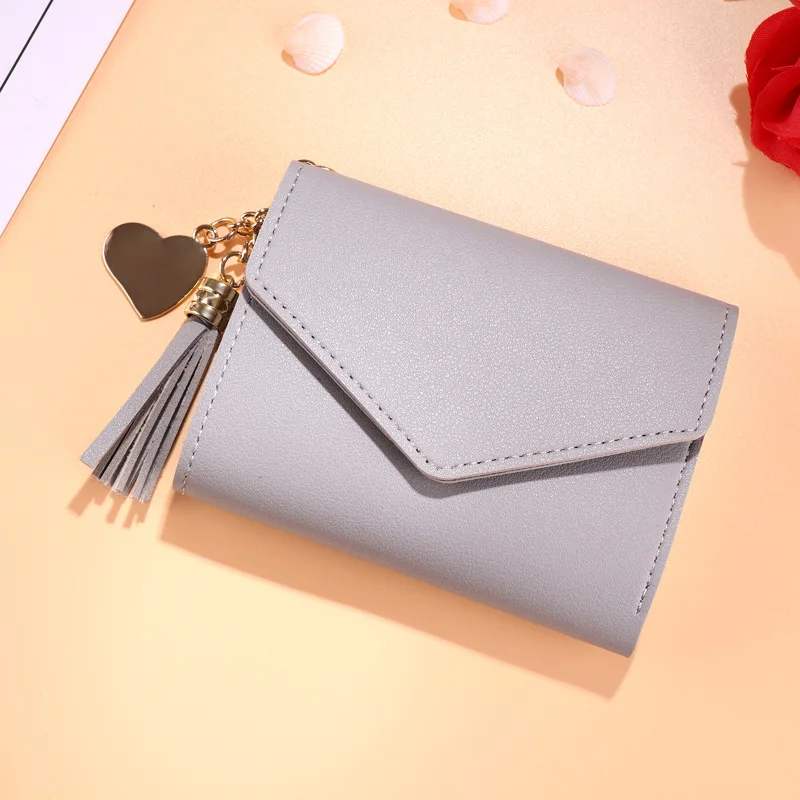 Mini Tassel Women Wallet Small Cute Wallet Women Short Leather Women Wallets Hasp Purses Portefeuille Female Purse Clutch