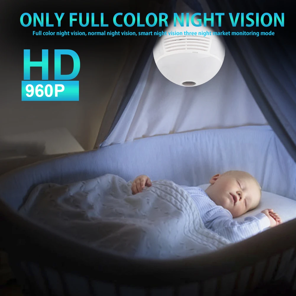 360 Gradi Lampadina del IP di WIFI Della Macchina Fotografica Baby Monitor Video di Sicurezza Mini