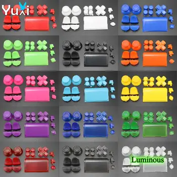 

YuXi Clear Black Blue Red Green Full Buttons Set Replacement Parts L1 L2 R1 R2 Dpad For Sony PS4 Controller 2.0 Version